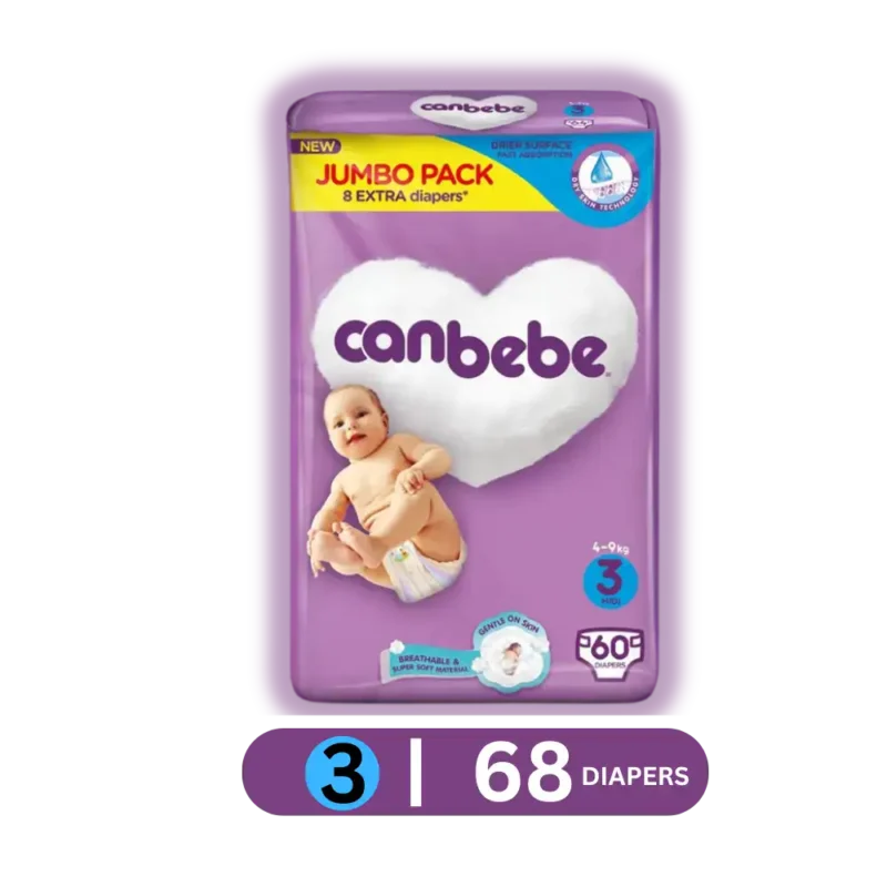 Canbebe Jumbo Midi (Size3,4-9kg, 60Pcs)