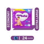 Canbebe Diapers Economy Pack, Extra Large No. 6, 16+ KG, 24-Pack