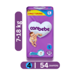 Canbebe Jumbo Maxi Size 4 Diapers (50+4) 4 Diapers Extra