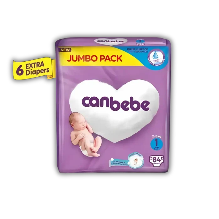 Canbebe Jumbo New Born Diaper No 1 2-5kg, 84-Pack